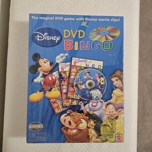Disney DVD Bingo TV Game W Movie Clips Mattel Family Game Night 2-6 Players